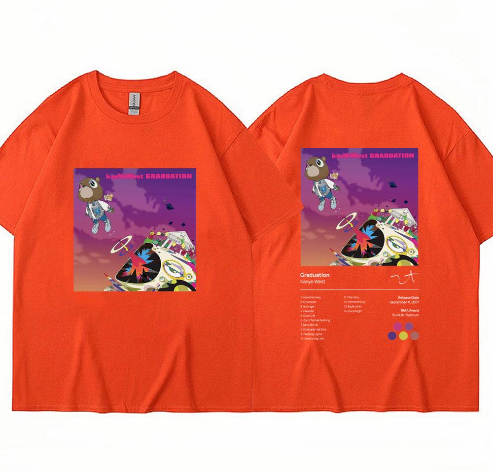 

Kanye West Graduation Music Album Print T Shirt Men Women Hip Hop Cotton T-shirt Oversized Summer Fashion T Shirts Streetwear 4XL