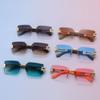 Frameless Diamond Trimmed Square Sunglasses Sunglasses Ladies Fashion Commuter Sunglasses