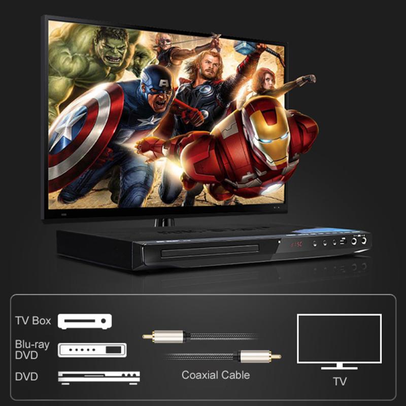 Hifi 5.1 Spdif Rca To Rca Male To Male Coaxial Cable Connector Nylon Braid Cable