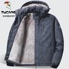 Woodpecker Men's Winter Waterproof Ski Jacket: Thickened Cotton Coat with Velvet Lining for Warmth and Outdoor Comfort.