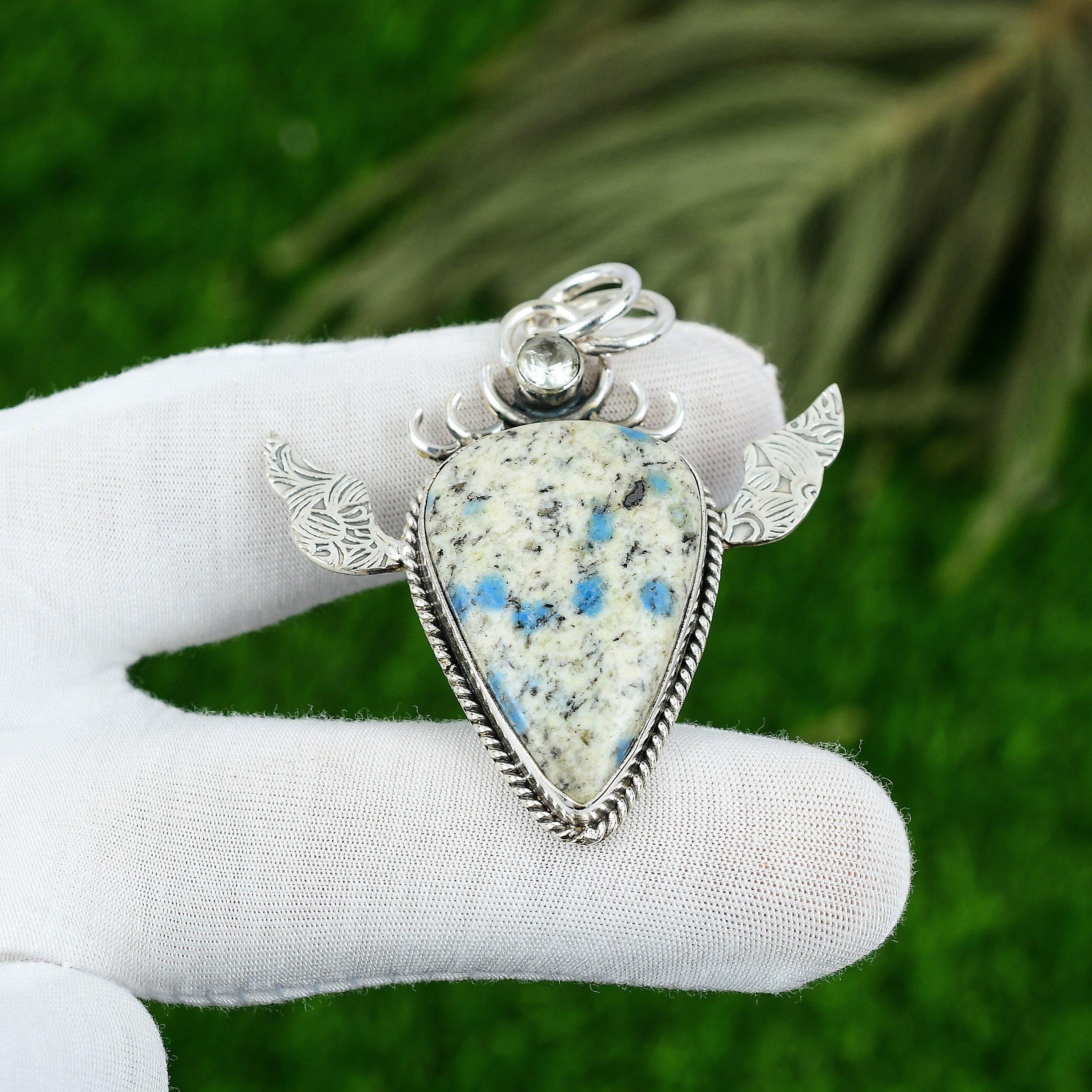 Sisters Day Deal 925 Sterling Silver K2 Jasper Gemstone Topaz Pendant Jewelry