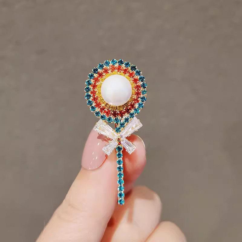 

Милая брошь-леденец, высококлассная булавка в виде сердца для девочки, светоотражающая, персонализированная брошь, аксессуары для лацкана свитера или костюма