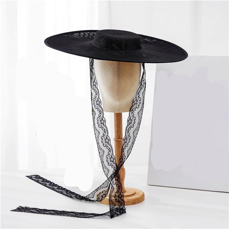 202508-bbao Ins Chic Faux Linen Diy Vintage Style Bride Solid Classic Sun Hat Women Leisure Cap
