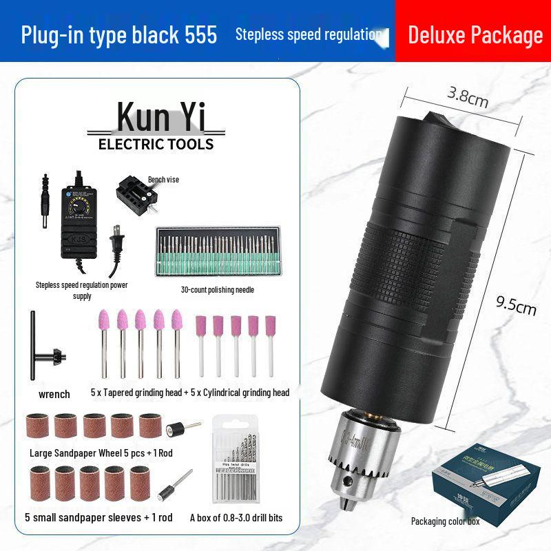 High-Power Variable Speed Knurled Electric Handheld Grinder & Drill