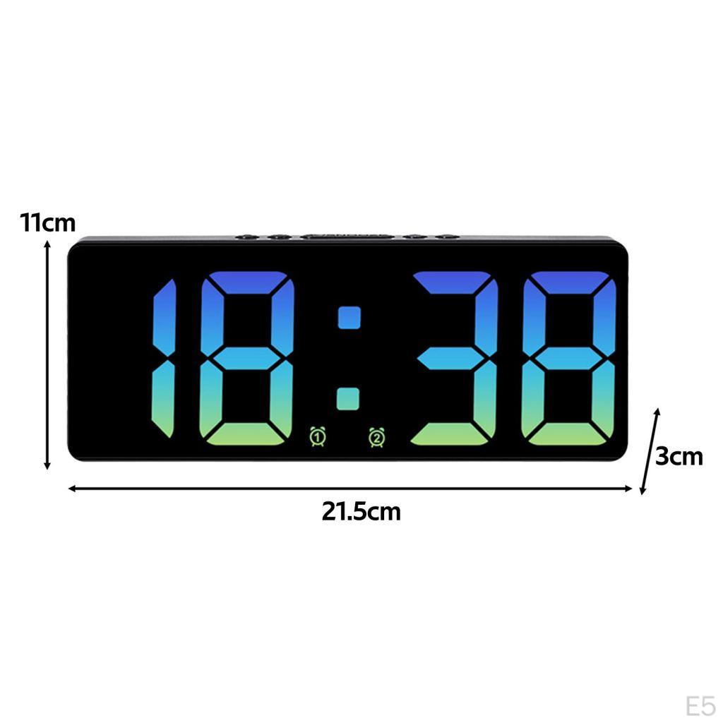 15.5cm Digital Alarm Clock Bedside Adjustable Brightness 12/24H Snooze Function for Children