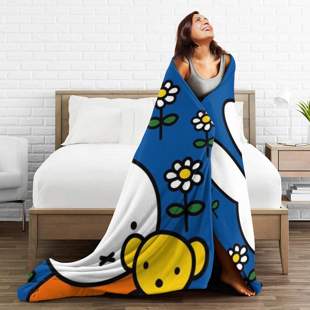 M-Miffys Cute Rabbit Throw Blanket for Couch  Fuzzy Soft Plush Blanket 50x60 Inches Multi-size Bedspreads for All Seasons