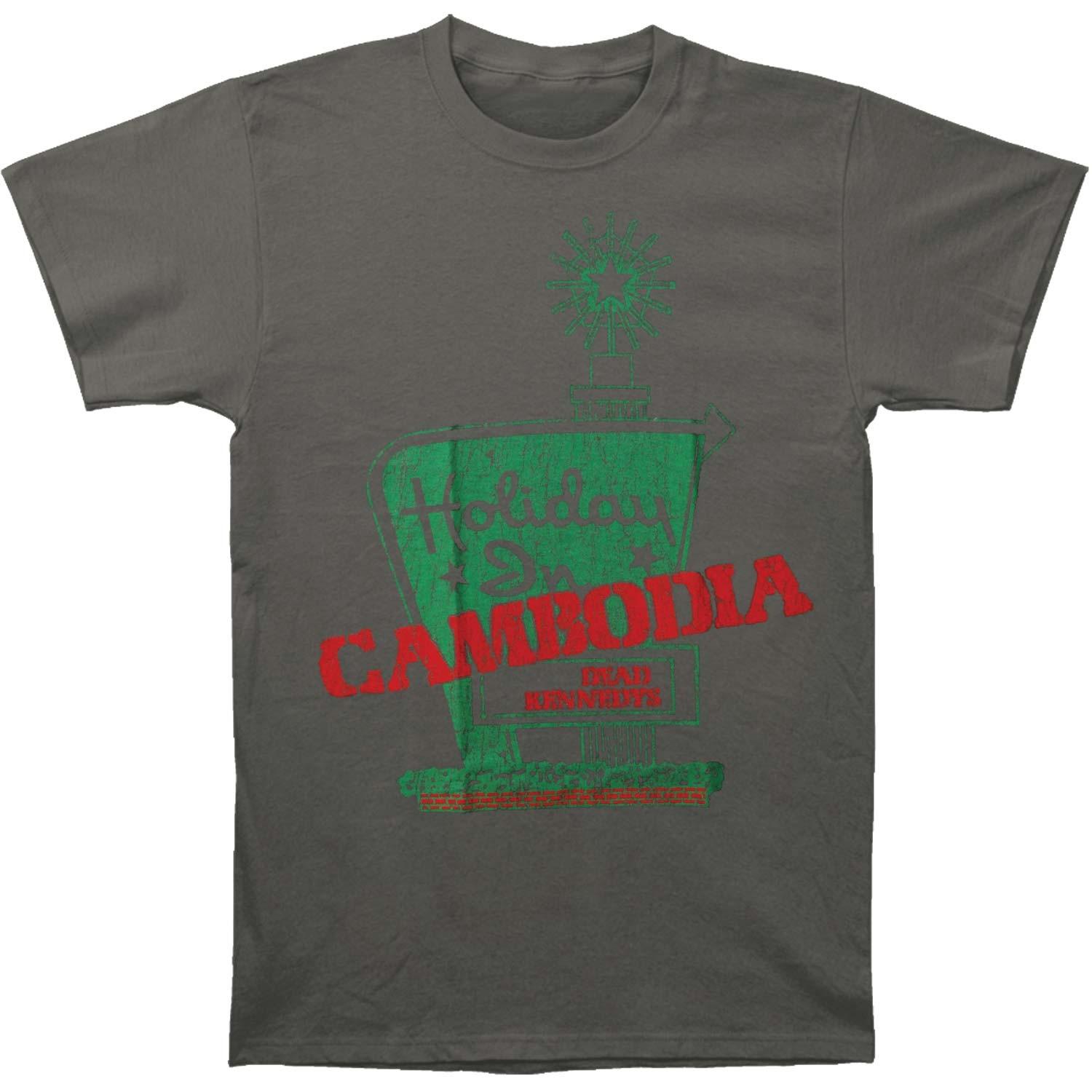 Men s Dead Kennedys Holiday In Cambodia Slim Fit T-shirt Small Grey 2XL