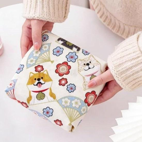 Seimeinoki Furoshiki 8080cm Sakura Dog Fan Japanese Pattern Large Cotton Stylish Cute Bento Wrap Bottle Gift Kimono Practice Bag Cloth Picnic Hanami