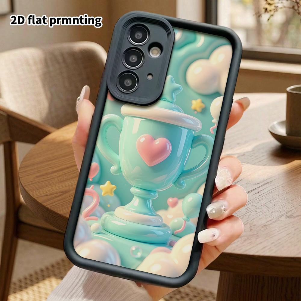Phone Case: 2D Flat Design Suitable for Samsung Galaxy A34 A35 M05 M06 S20 S22 S21 FE Plus 5G Protective Case, Love Heart Trophy, Perfect Christmas an