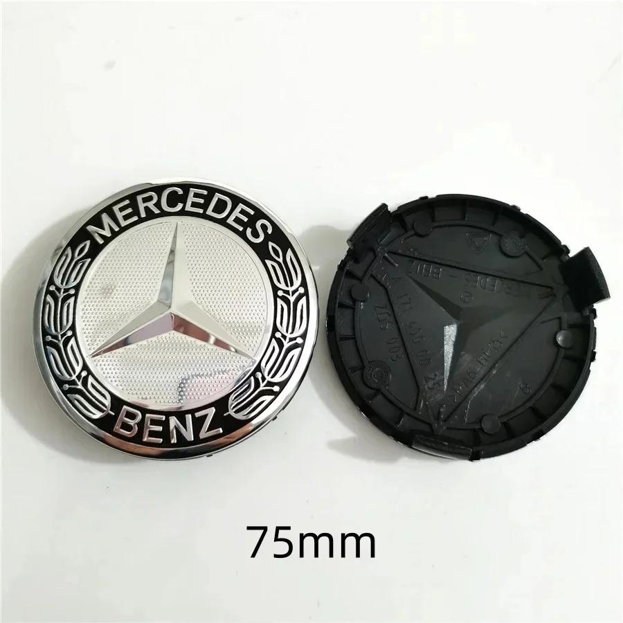 

4PCS 75mm Car Wheel Center Hub Caps Cover For Mercedes Benz B/C/E/S Class A Class C200L GLC GLK CLA Accessories Tools золотий