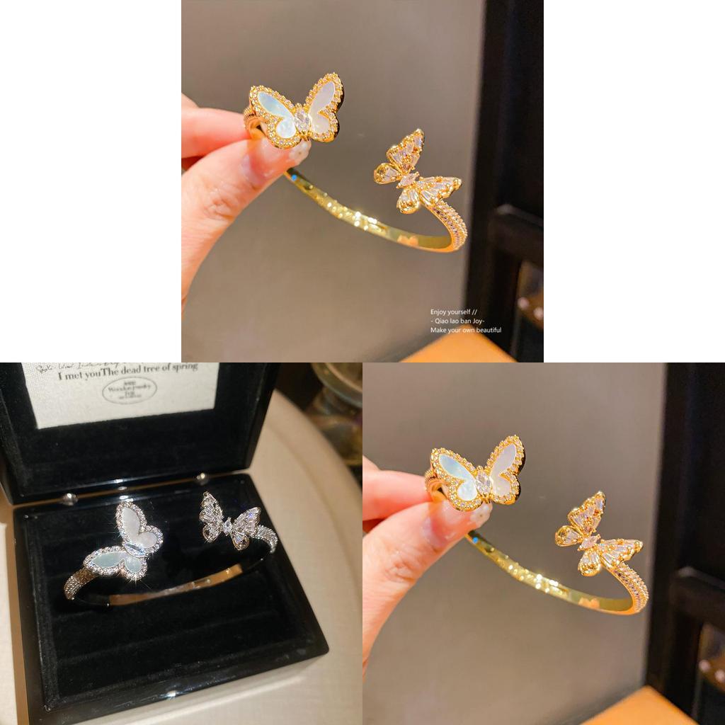Butterfly Jewelry Open Cuff Bracelet With Electroplated Copper For Fashion Women