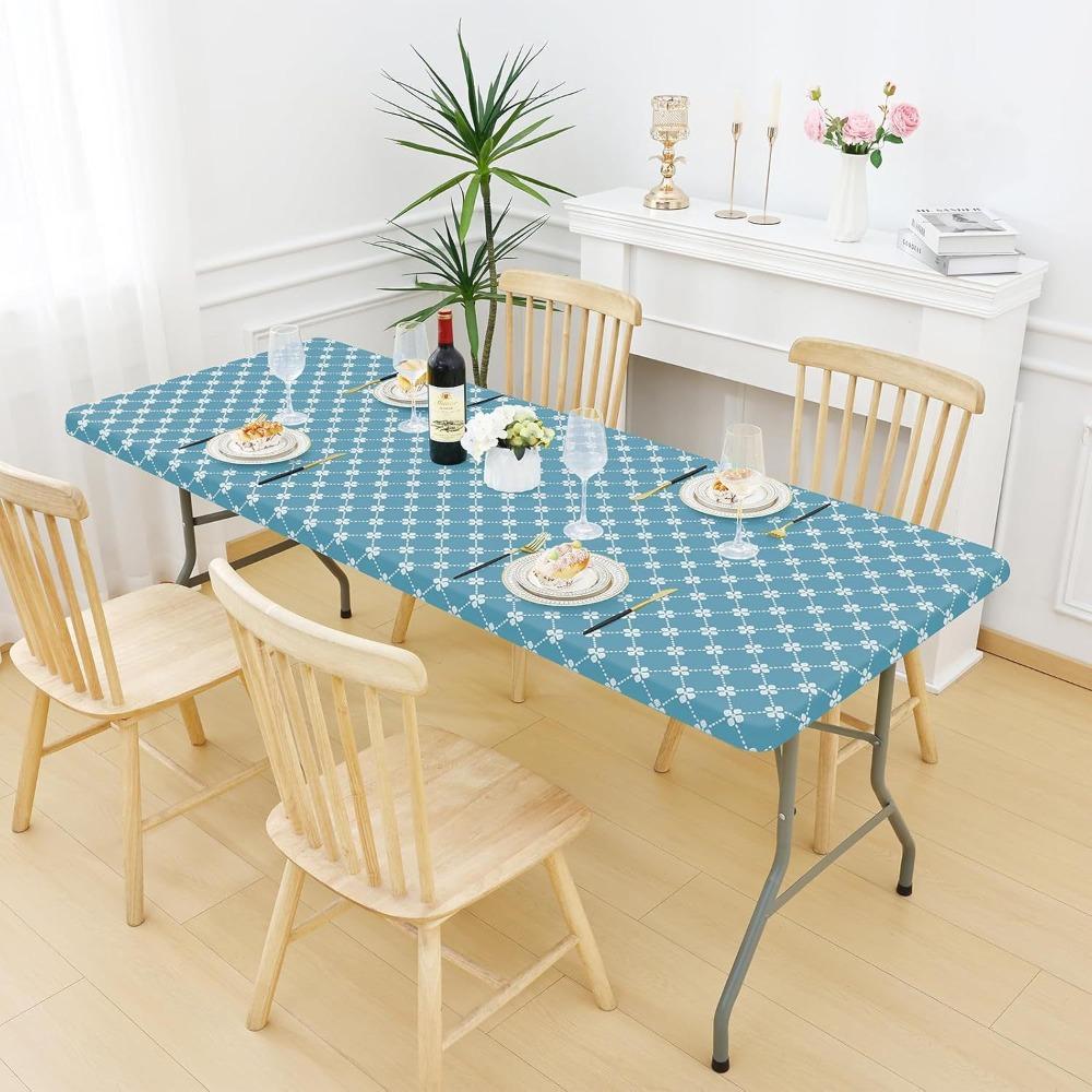 Elastic Edge Elastic Rectangle Picnic Table Cloth Waterproof Table Linen Party