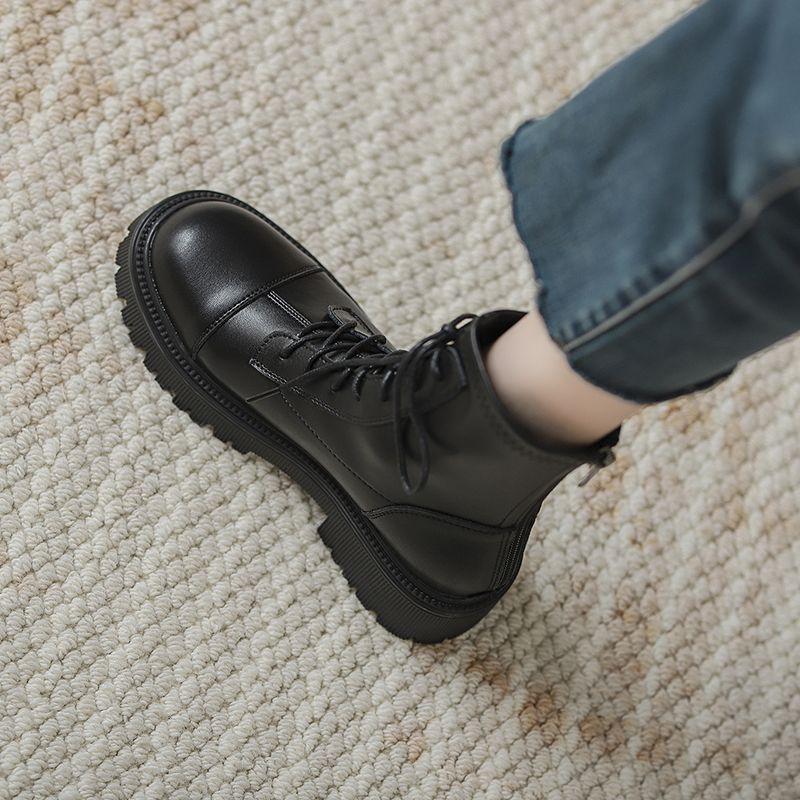 Handsome British Style Slimming Thick Soled Motorcycle Boots Women'S Short Boots Versatile Autumn And Winter Fashion