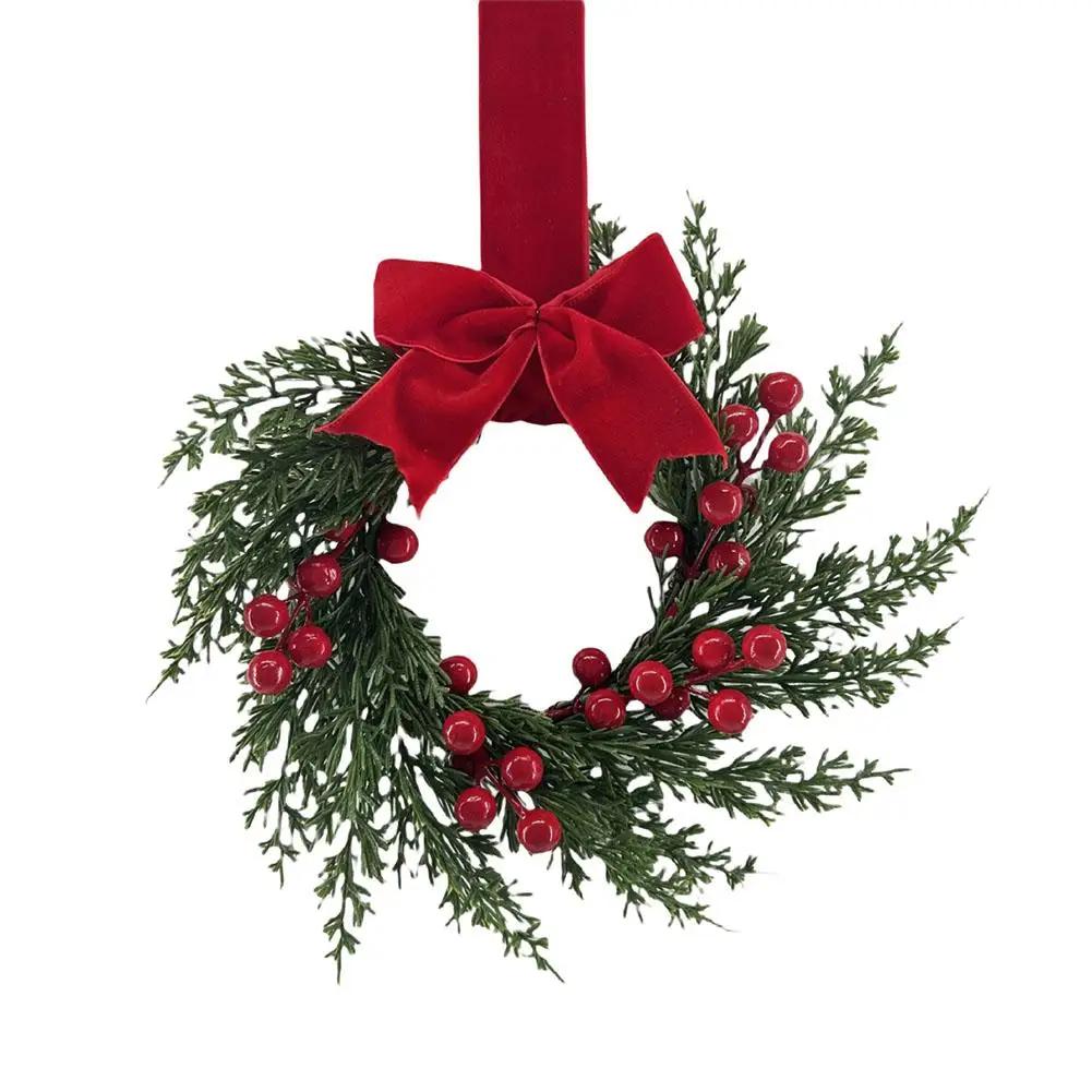 

Artificial Flower Wreath Romantic Fresh Style Simulation Take Garland Heads Fashion Wreath Photo Seasonal navidad Product S G2A2 красный