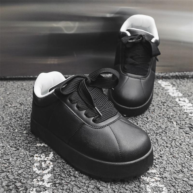 

Y10 spring and autumn new casual niche big head bread shoes fashion heightening platform men s shoes white shoes trend board shoes 44 чорний