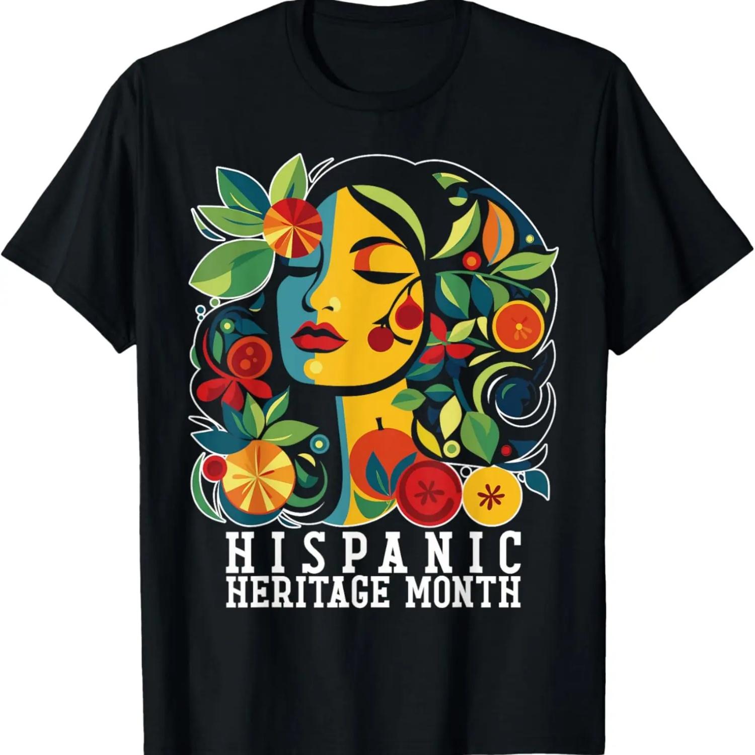 

Hispanic Heritage Month Women, Men T-Shirt,100% cotton XXXXXL чорний