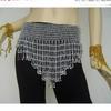 New Tassel Belly Dance Waist Chain Hollow Elastic Latin Dance Triangle Scarf Hand-Beaded Waist Scarf Dance Performances