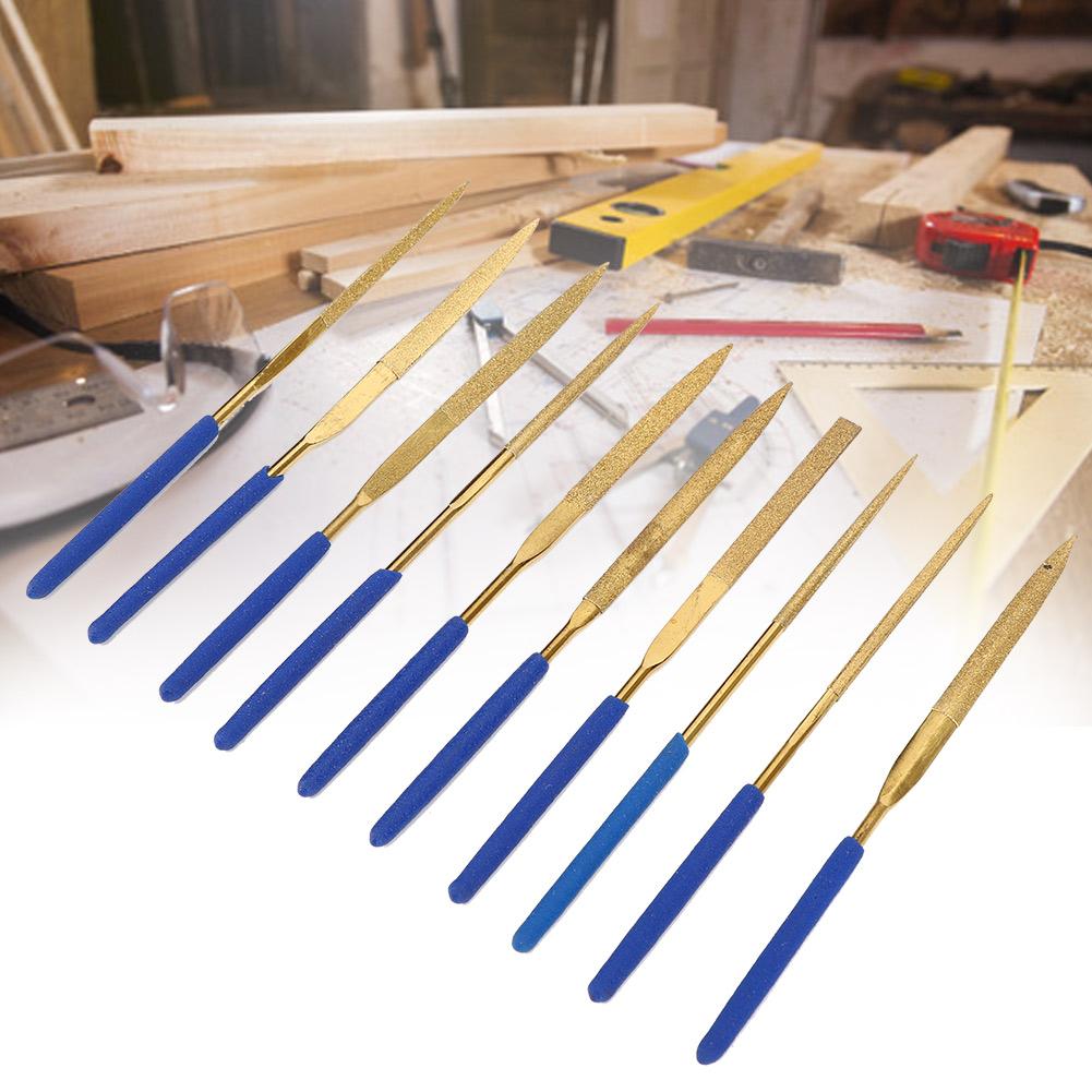3x140mm Titanium Plated Steel Diamonds Needle Files Tools Kit for Steel Ceramics Filing