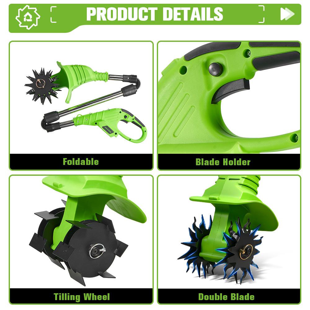 ONEGREEN 2W1 Elektryczny Kultywator Glebogryzarka Kosiarka Rototiller Do Uprawy Gleby Narzędzie Skaryfikujące Do Akumulatora Makita 18V Pin