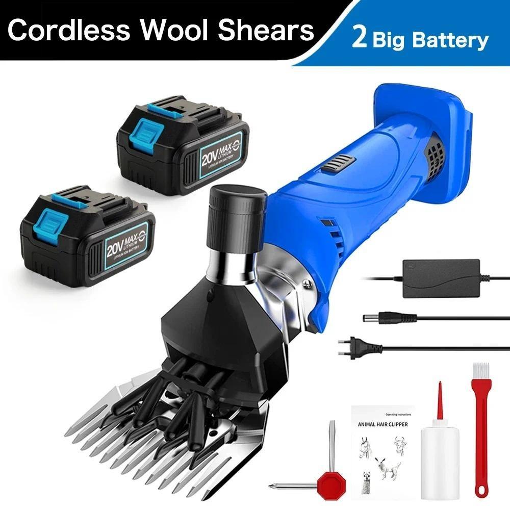 6 Speed 13 Teeth Goat Horse Hair Scissor Wireless Electric Wool Shears Portable Farm Animals Clipper Machine