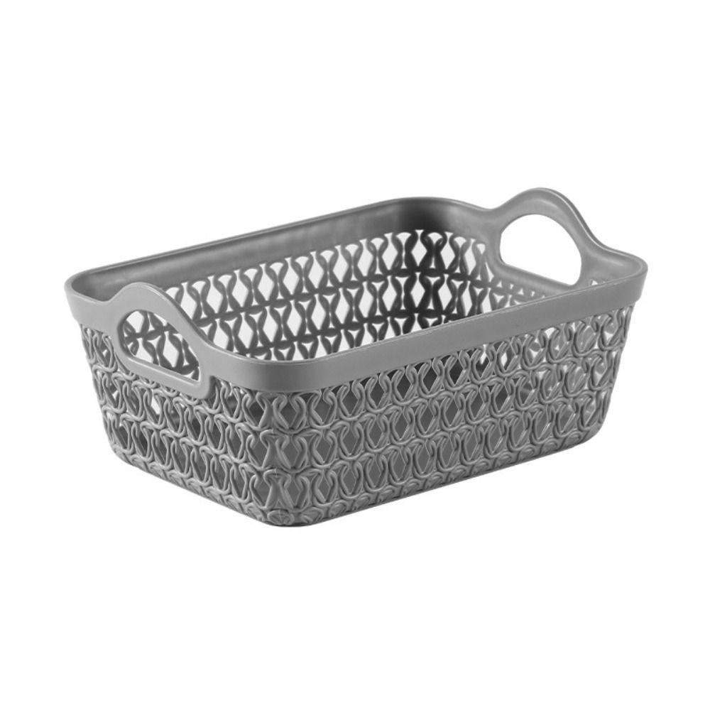 Multipurpose Storage Basket Hollowed Plastic Hollowed Plastic Storage Box Vented Simple Style Bathroom Storage Basket