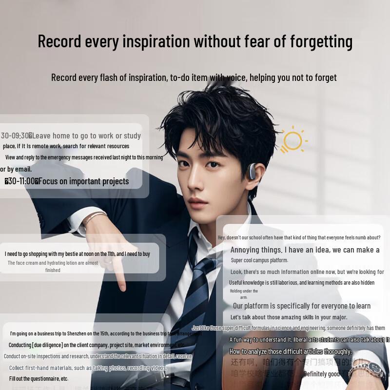 Newmine K16 Wireless AI Translator Ear-hook Headphones