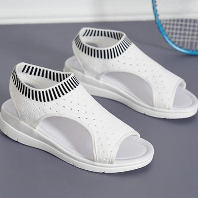 Fashion New Summer Sandals for Women Fashion Round Head Mesh Cloth Breathable Soft Sole Anti-slip Wear-resistant Wedge Shoes