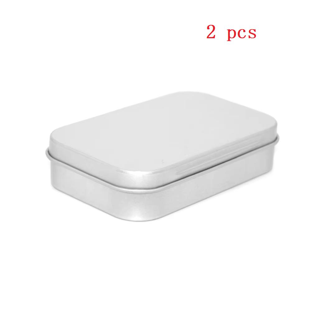 Metall Rechteckige Leere Mini Zinn Box Weißblech Push Candy Pille Fällen Bins Jar Klapp Behälter Kleine Organizer Lagerung Box