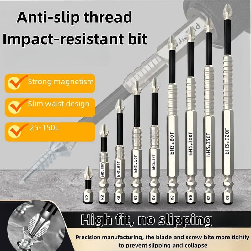 High Magnetic Screwdriver Drill Bit Set, 2025 New Anti-Slip Magnetic Electric Screwdriver Set, Strong Magnetic Durability Screwdriver Drill Bit Set,
