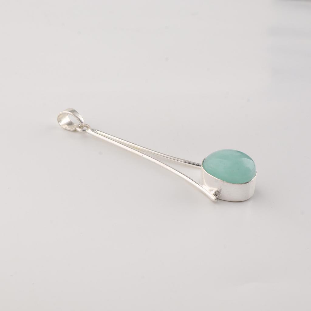 Natural Amazonite Gemstone 925 Sterling Silver Handmade Jewelry Designer Pendant 1.79" PP-69-28