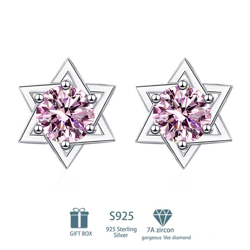 Tancise Klassische 925 Sterling Silber Rosa Gelb 7A Zirkon Ohrringe Tropfenohrringe für Frauen Hochzeit Party Geschenke