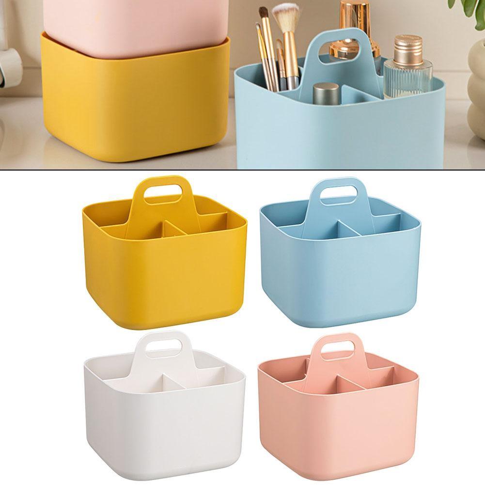Space Efficient Stackable Basket Organizer with Handle for Daily Essentials