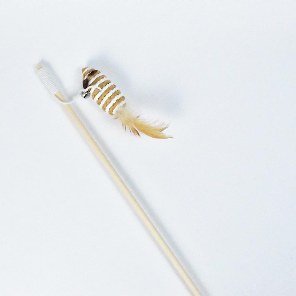 Interactive Cat Toys Set for Indoor Cats Wooden Wand with Bell Feather Sisal Mouse Balls Chew Rope Kitten Chase Exercise Play Pet Supplies