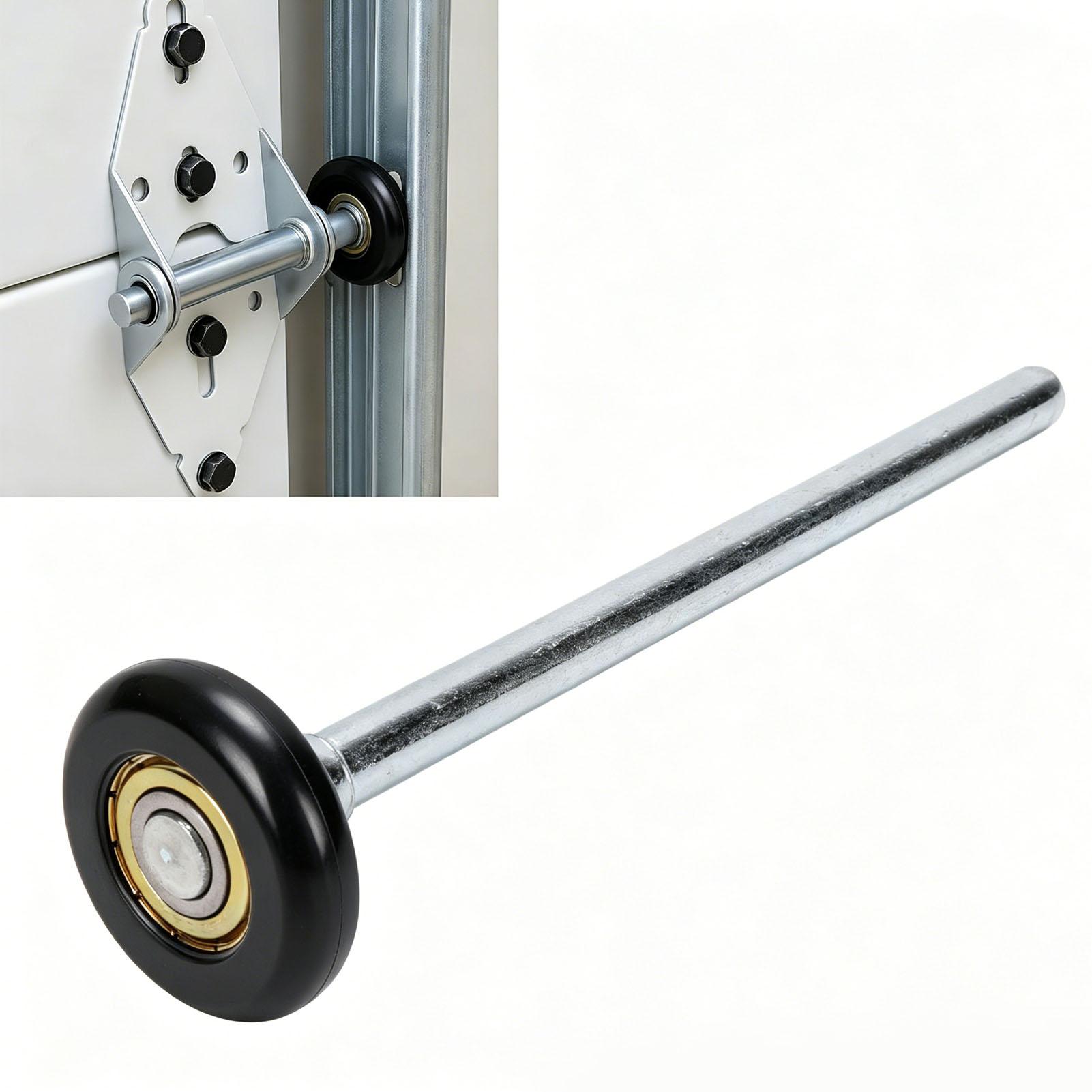 Lot de 10 Roulettes pour Porte de Garage, Roulettes en Nylon 46x190mm avec Roulements Scellés Double Face 6200ZZ, Silencieuses et , Tige en Acier de 4 Pouces