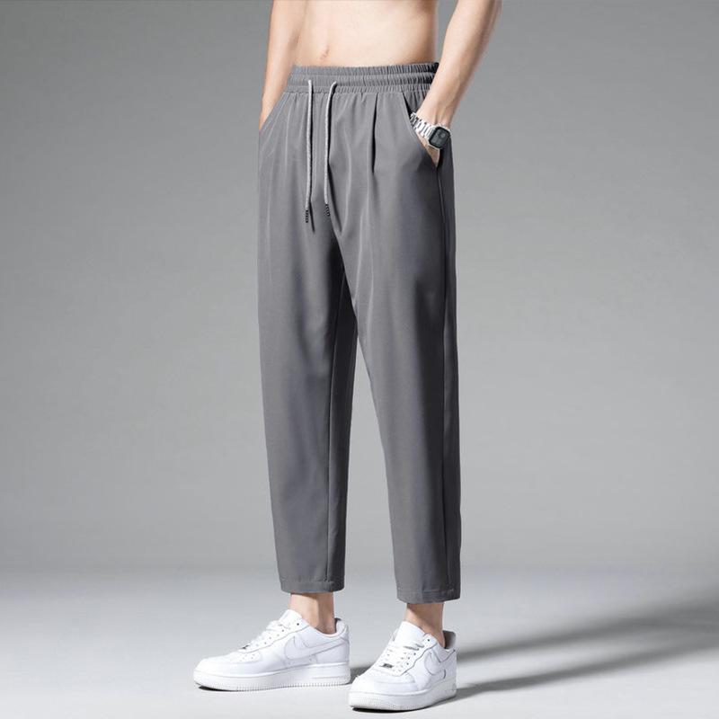 "Herren-Freizeithose aus Eisseide mit neun Punkten und weitem Bein - Sommertrend"