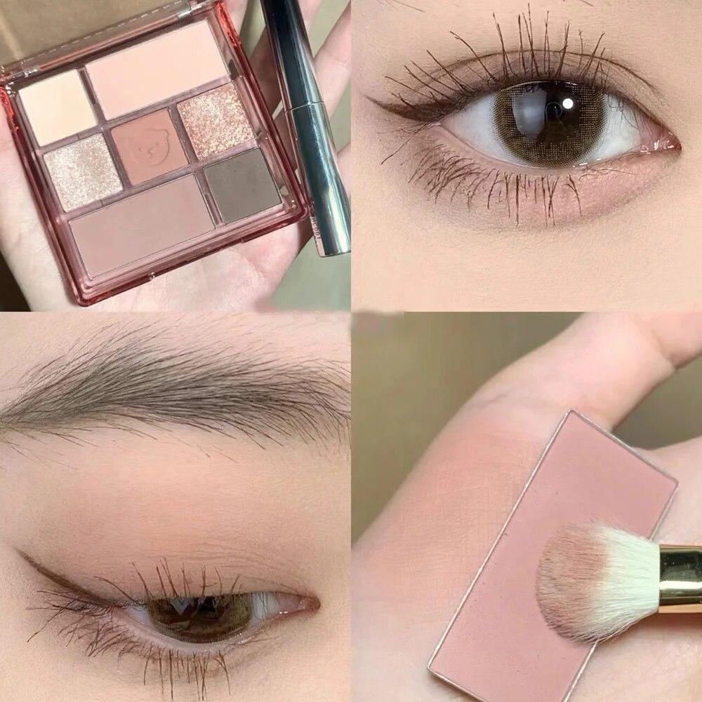 Taca na cienie do powiek paleta o niskim nasyceniu pełna matowa koreańska pigment do makijażu oczu taca na cienie do powiek trwała paleta do makijażu oczu