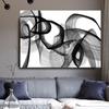 Abstract Black and White Line Painting on Canvas Everything and More Minimalist Posters Prints Modern Wall Art Living Room Decor