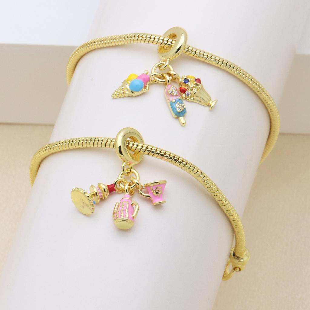 Cute Sweet Wind Boy Girl Balloon Bike Bike Cone Cat Dripping Panjiadora Bracelet Pendant