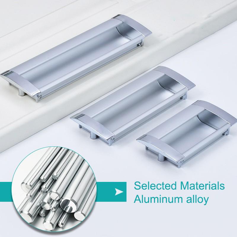 Alloy Embed Door Knobs Kitchen Cabinet Cupboard Door Drawer Hidden Dresser Pull Handles Furniture Hardwre Accessory