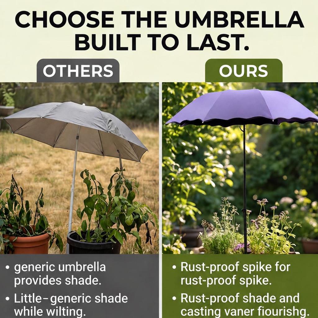 Outdoor Umbrella 125x95 Cm UV Sun Shade Umbrella with SPF 50+ Sun Block - Folding Travel Design for Patio Balcony Beach Picnic Backyard Park Act