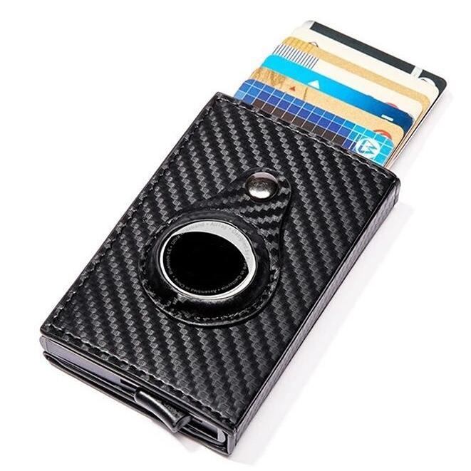 

Rfid держатель для карт из углеродного волокна Airtag мужской банковский держатель кредитной карты минималистичный кошелек металлический Air Tag мужской Vallet для Airtag tarjetero