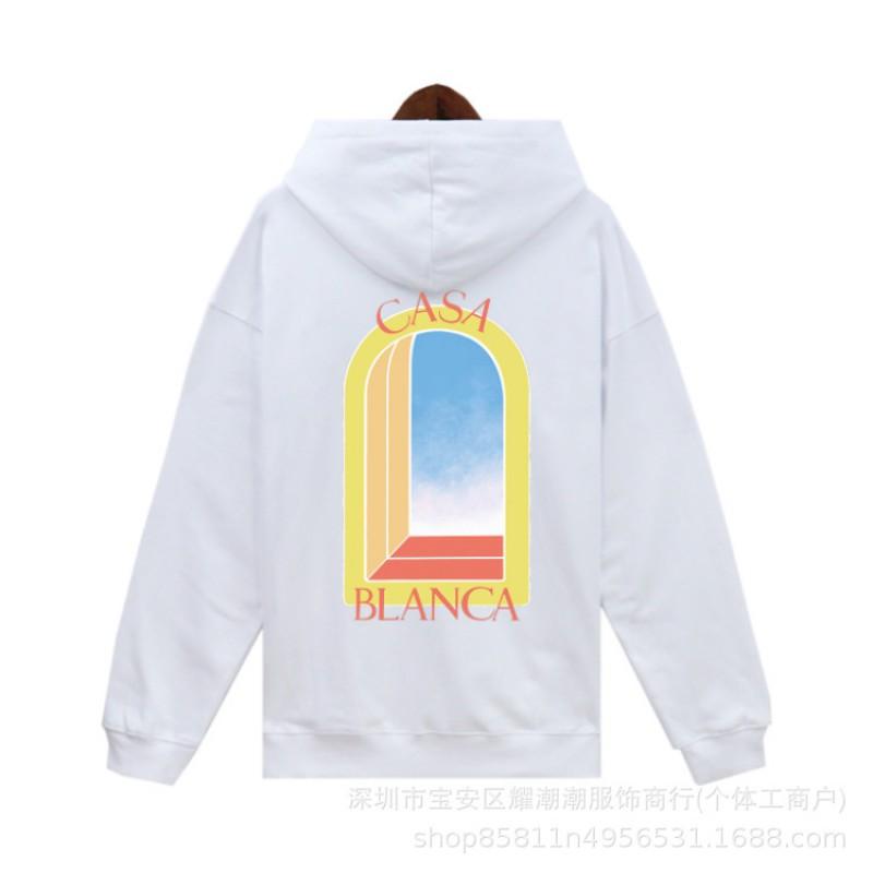 Casablanca Street Limited Winter Hoodie Men Women Printed Loose Fit