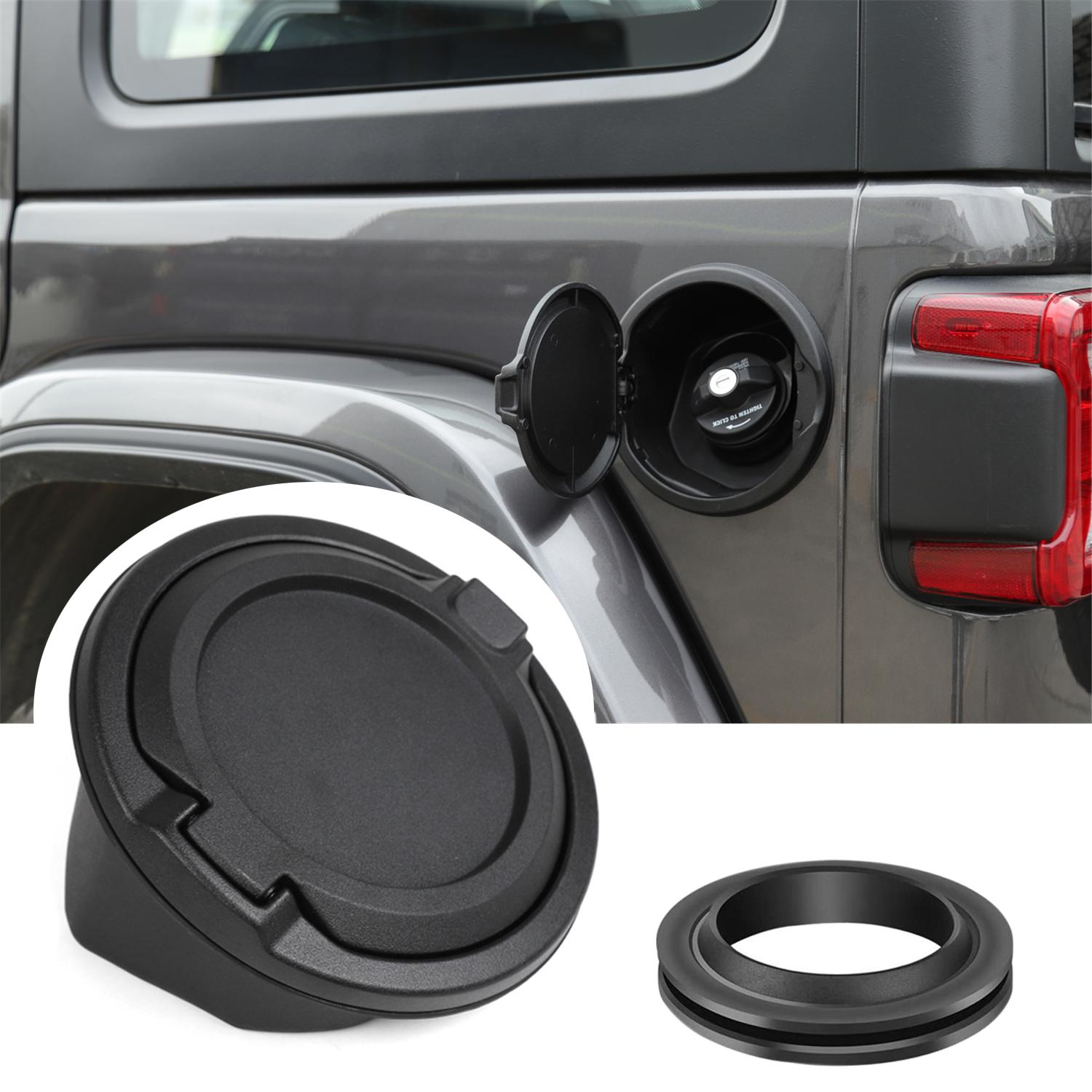 

Car Fuel Gas Tank Cap Cover Locking Fuel Door with Key for Jeep Wrangler JL JLU 2018-2026 Tank Cover Auto Exterior Accessories