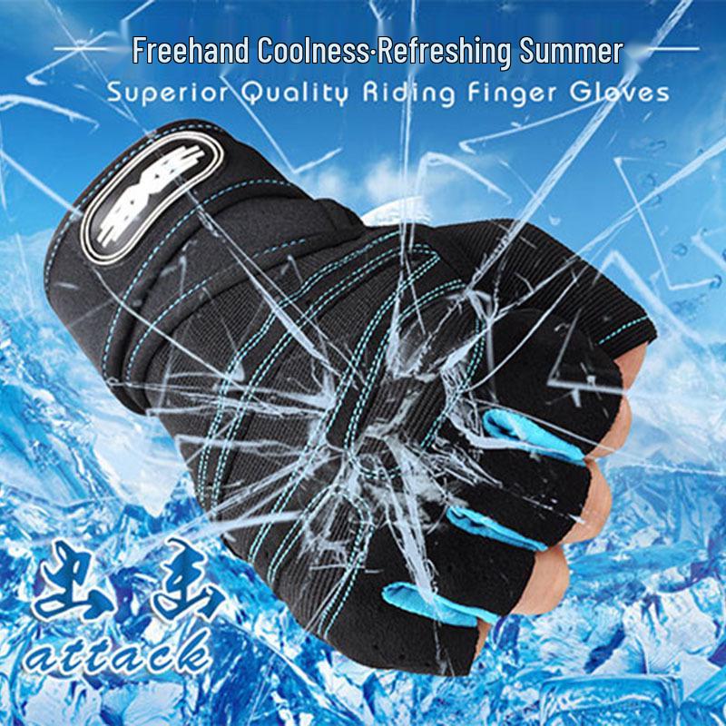 Unisex Half-Finger Fitness Gloves with Wrist Support – Durable, Wear-Resistant for Dumbbell and Pull-Up Training