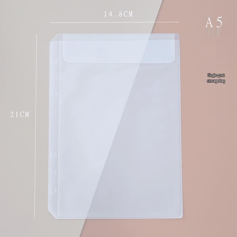 A5/A6 Loose-Leaf Storage Album: Frosted Transparent Bag with Stickers & 6-Hole Options