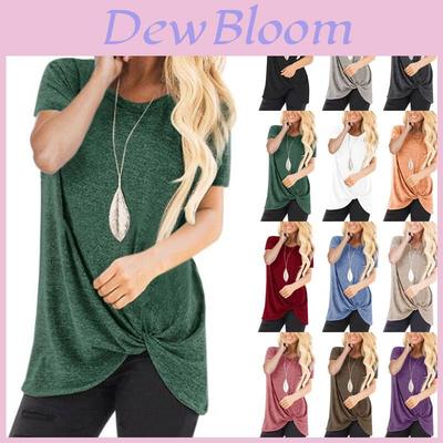 Stilvolle Damen Tunika Tops Kurzarm Sommer Locker Bluse Übergröße Hemd T-Shirt