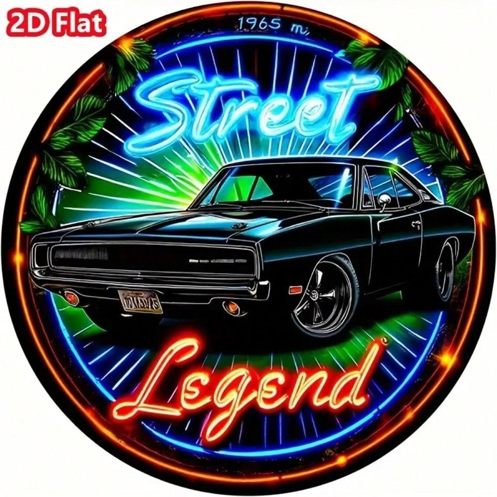 Retro Muscle Car Metal Sign Wall Art Vintage Neon Tin Plaque