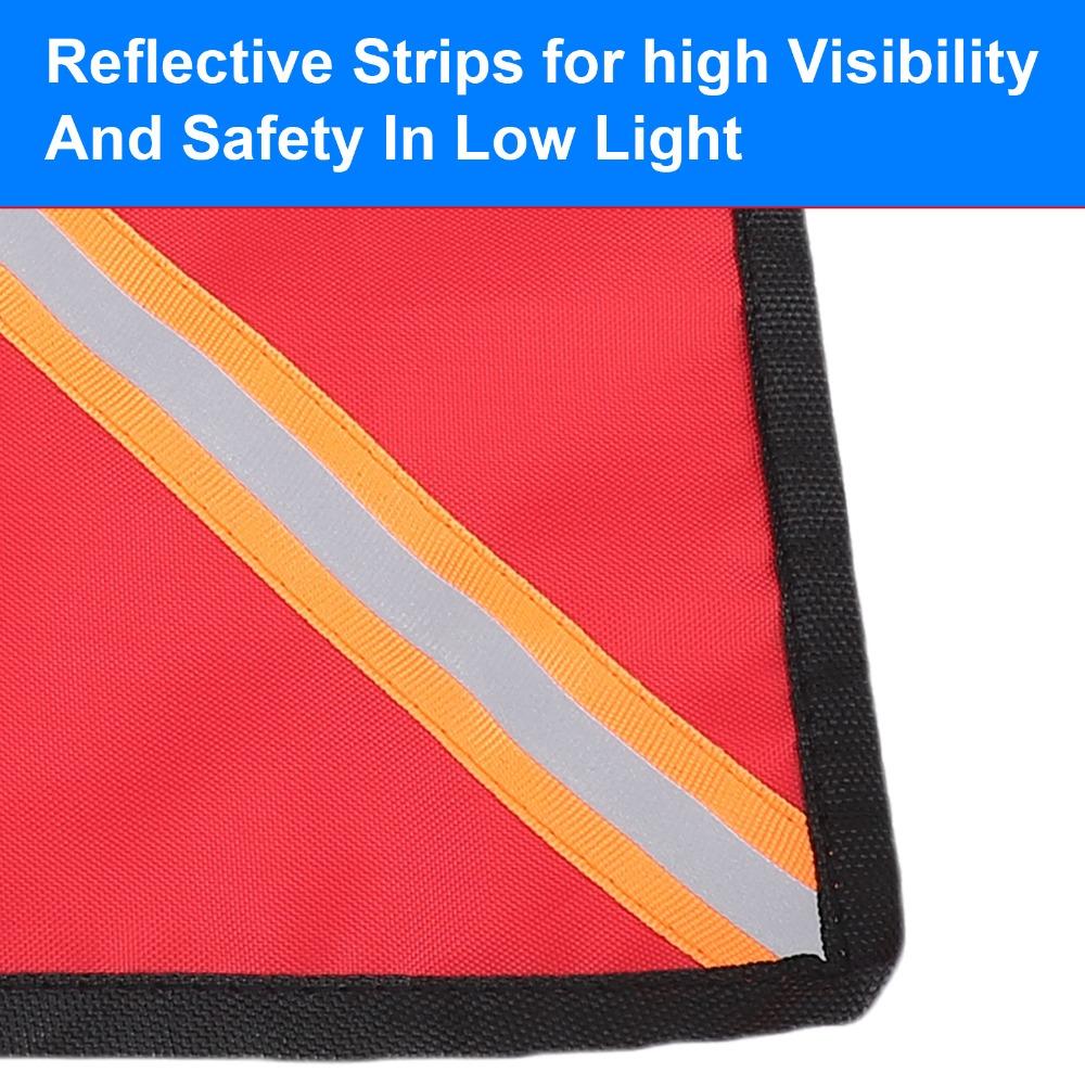 2PCS Red Safety Warning Flags 12.6*12.6in High Visibility Flags Reflective Safety Flags Outdoor Use