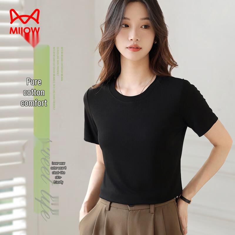 Mao Ren Women s Cool-Feel Pure Cotton T-Shirt L