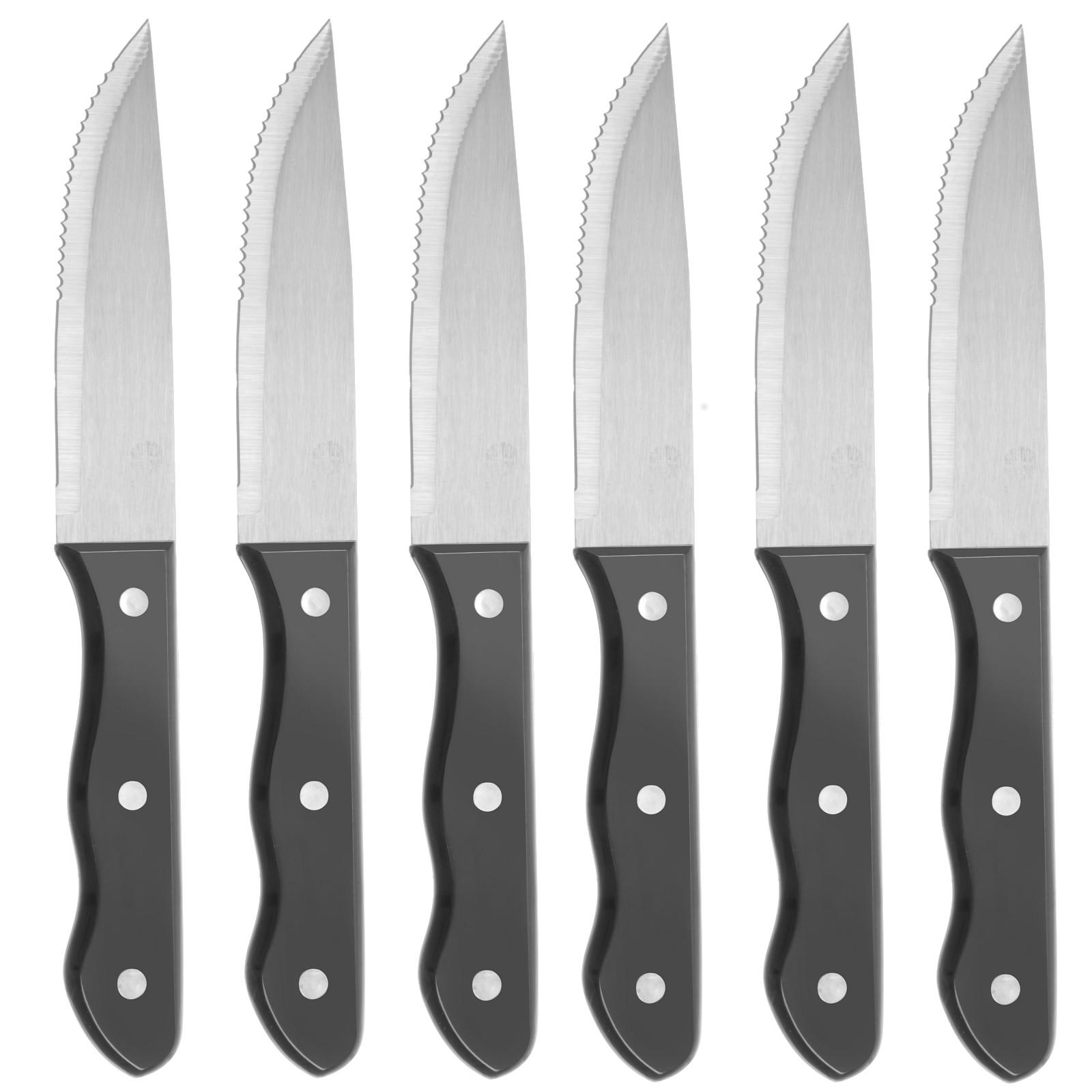 Edelstahl Steakmesser, breite Klinge, Länge 250 mm, 6er Set, Hendi 781456